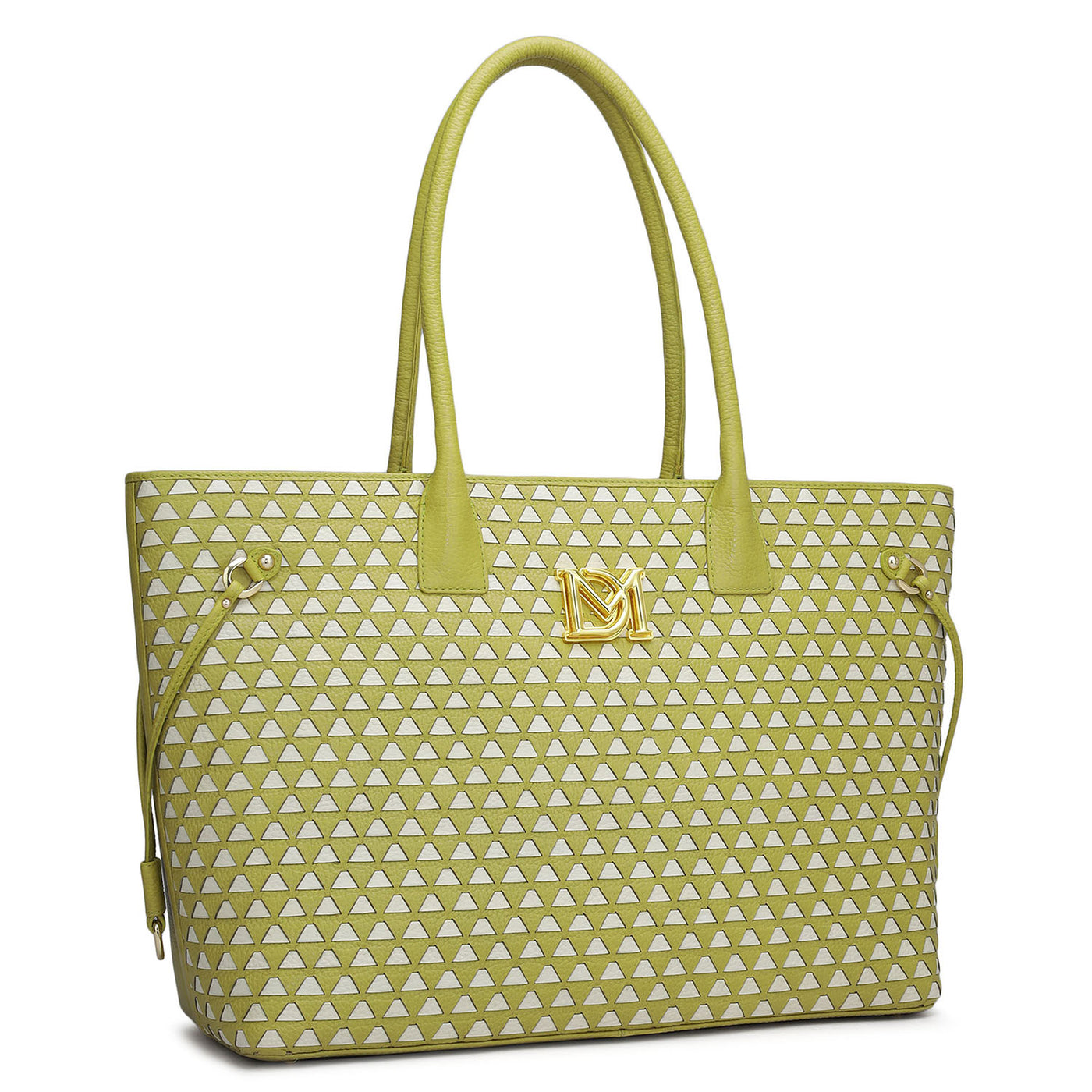 Large Mat Wax Leather Tote - Green Tea