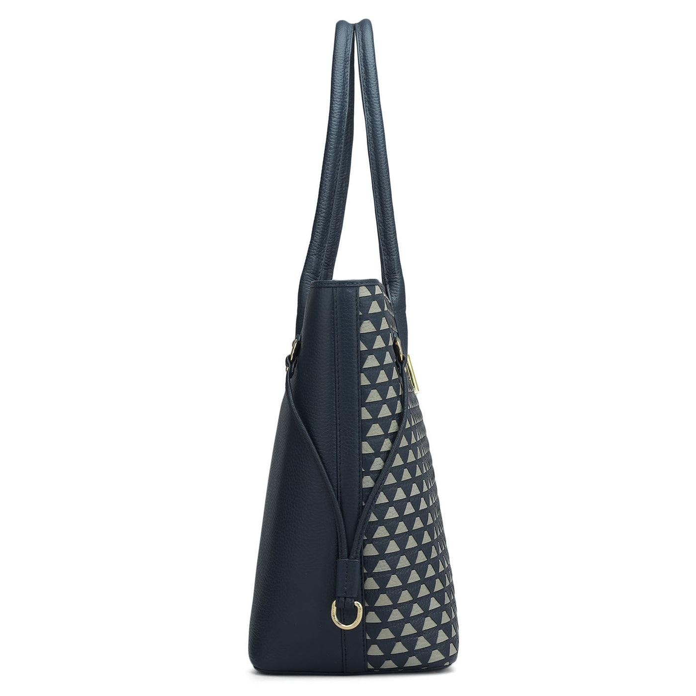 Large Mat Wax Leather Tote - Navy