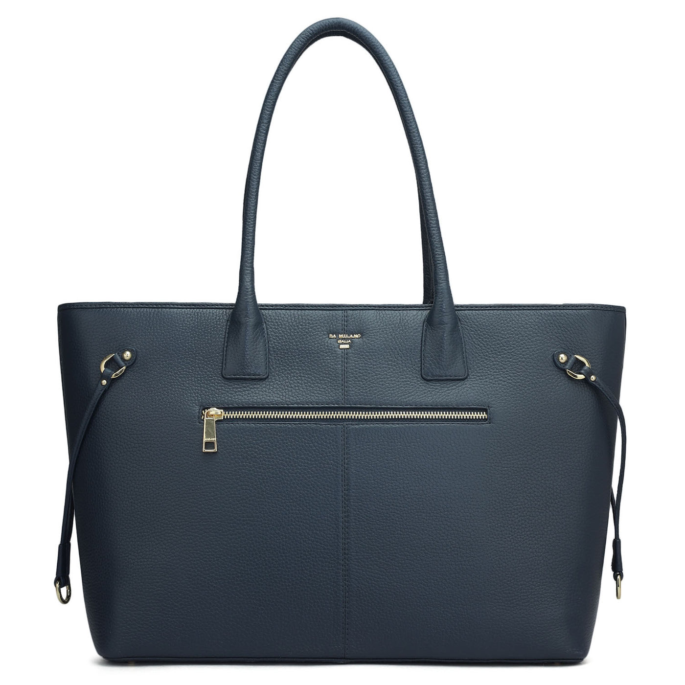 Large Mat Wax Leather Tote - Navy