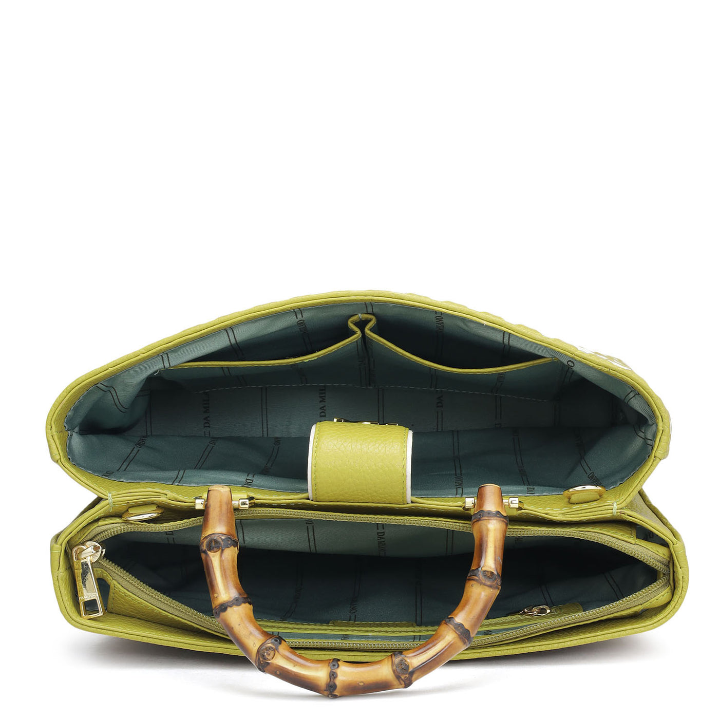 Medium Mat Wax Leather Satchel - Green Tea