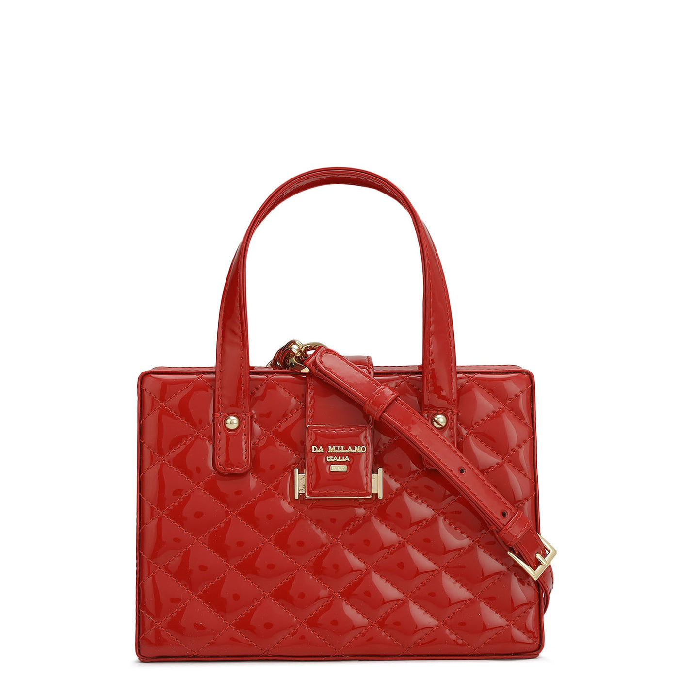 Small Patent Leather Satchel - Red