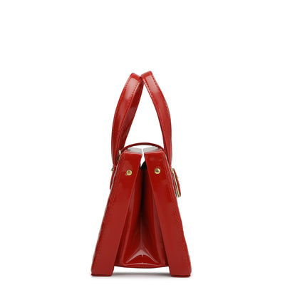 Small Patent Leather Satchel - Red