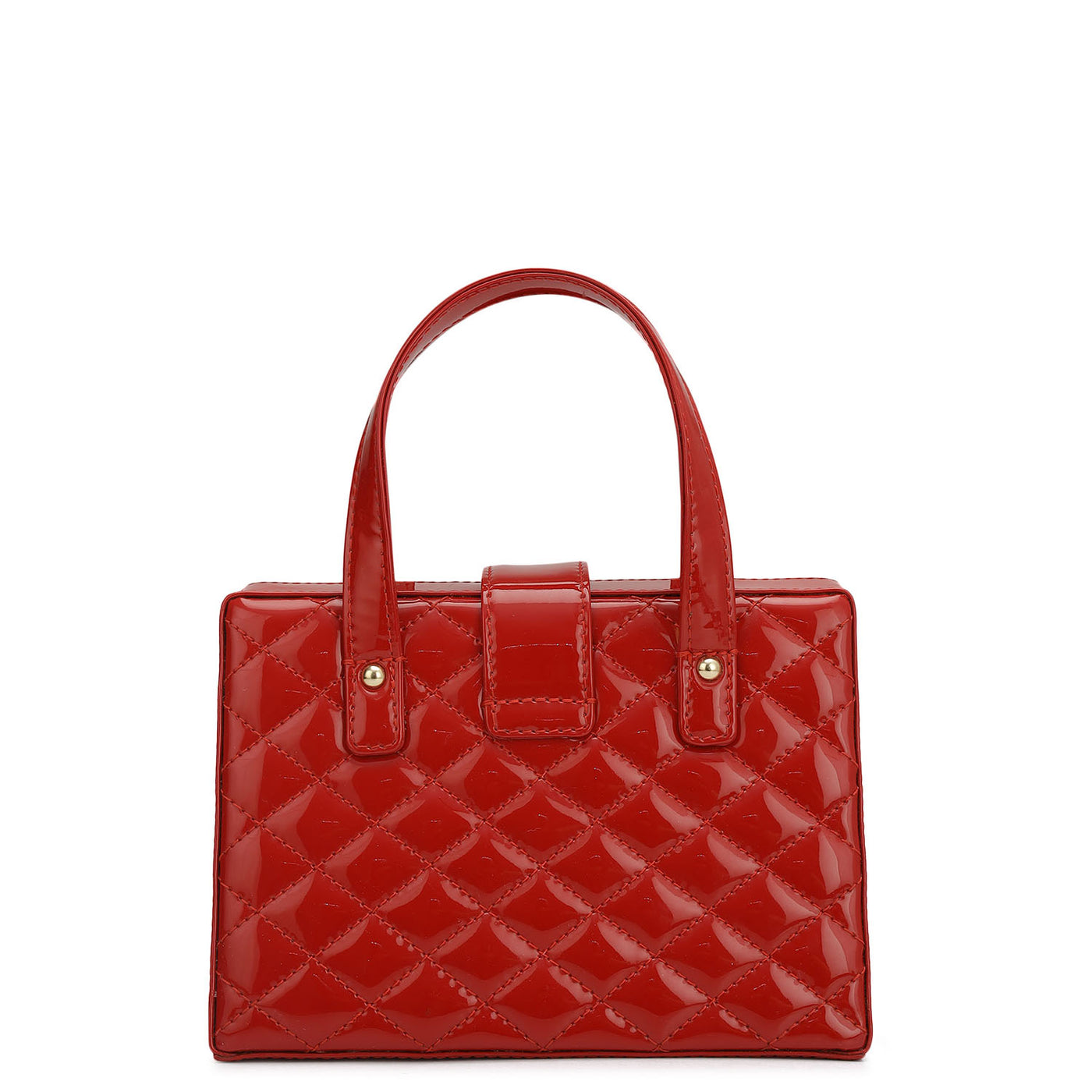 Small Patent Leather Satchel - Red