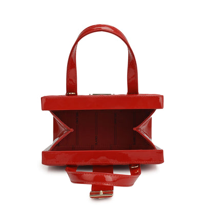 Small Patent Leather Satchel - Red