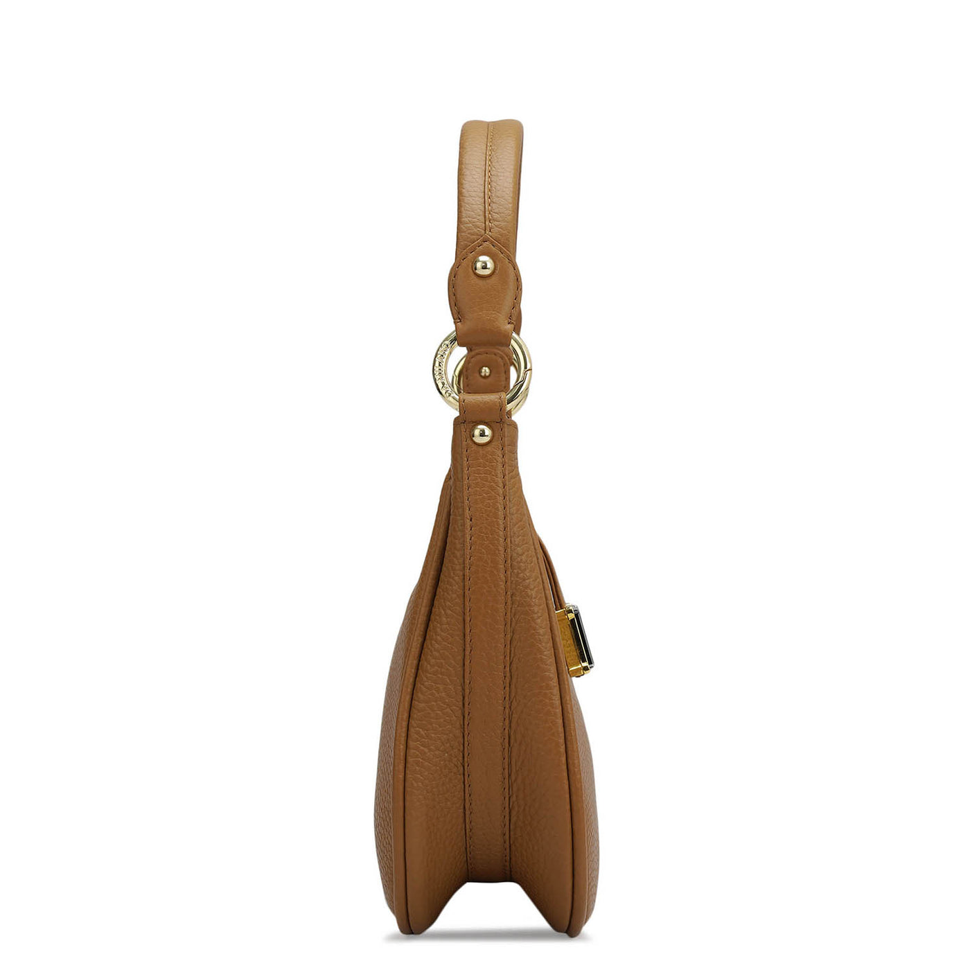 Small Wax Leather Baguette - Caramel