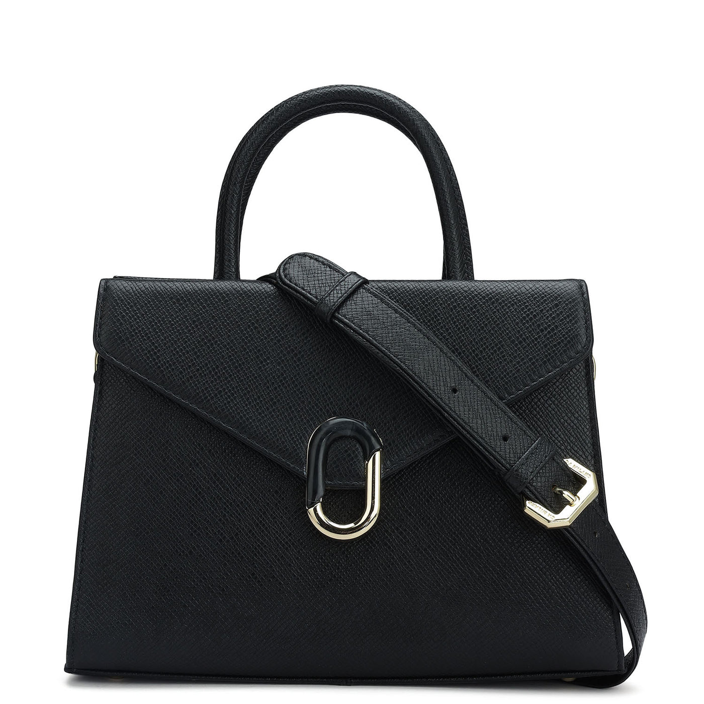 Small Franzy Leather Satchel - Black