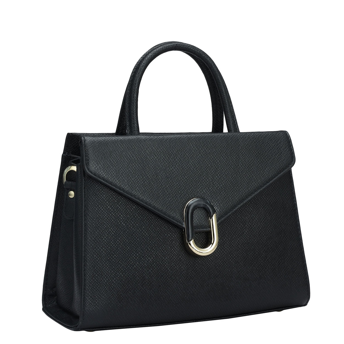 Small Franzy Leather Satchel - Black