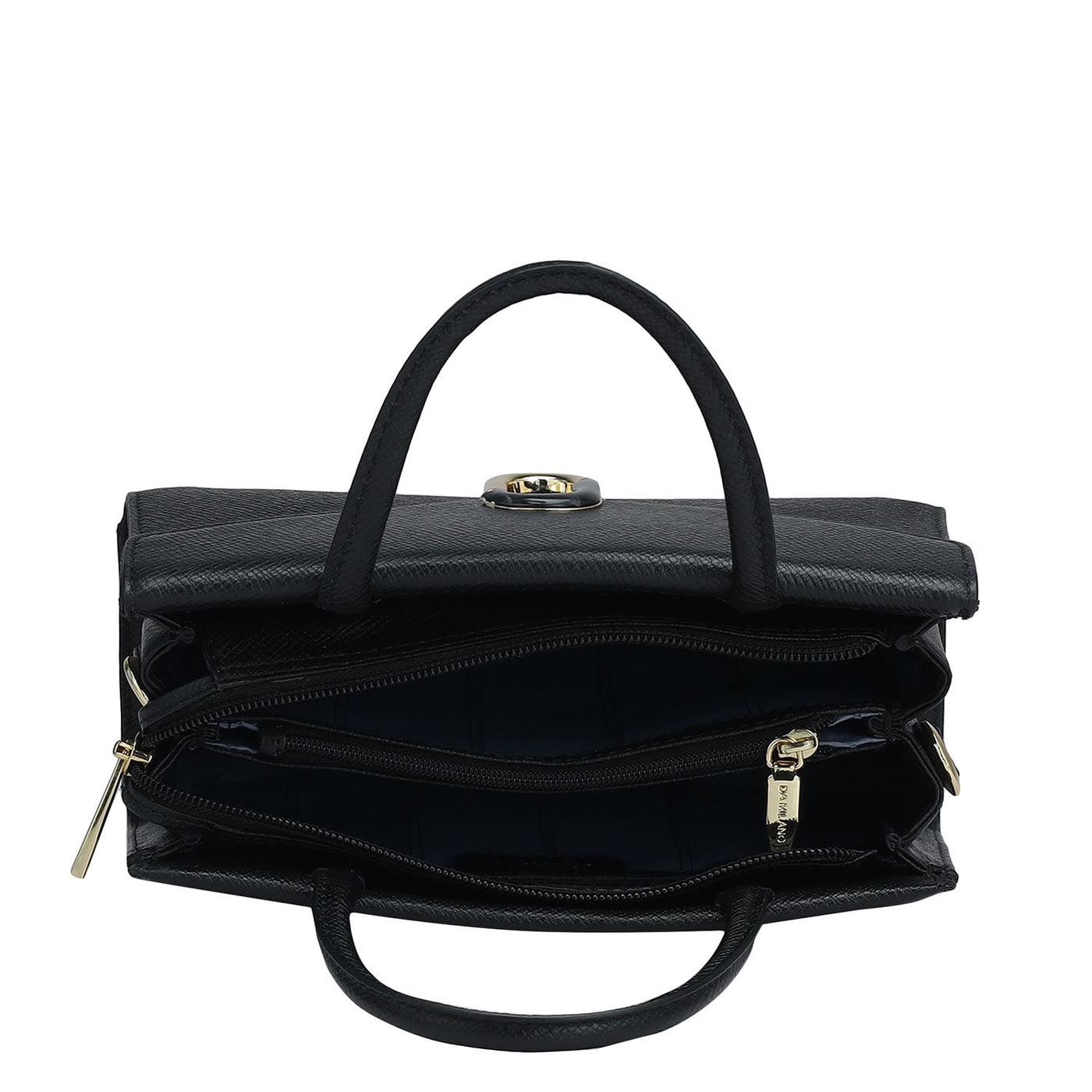 Small Franzy Leather Satchel - Black