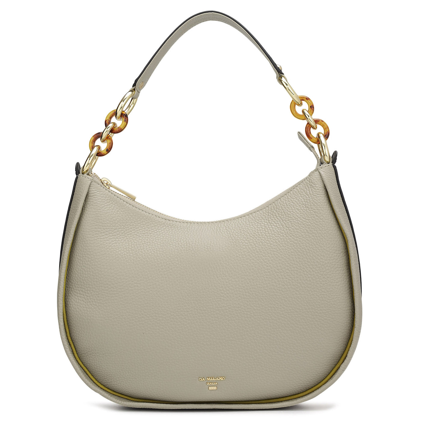 Small Wax Leather Hobo - Khaki