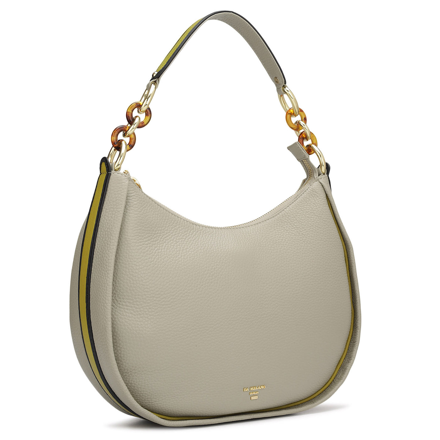 Small Wax Leather Hobo - Khaki