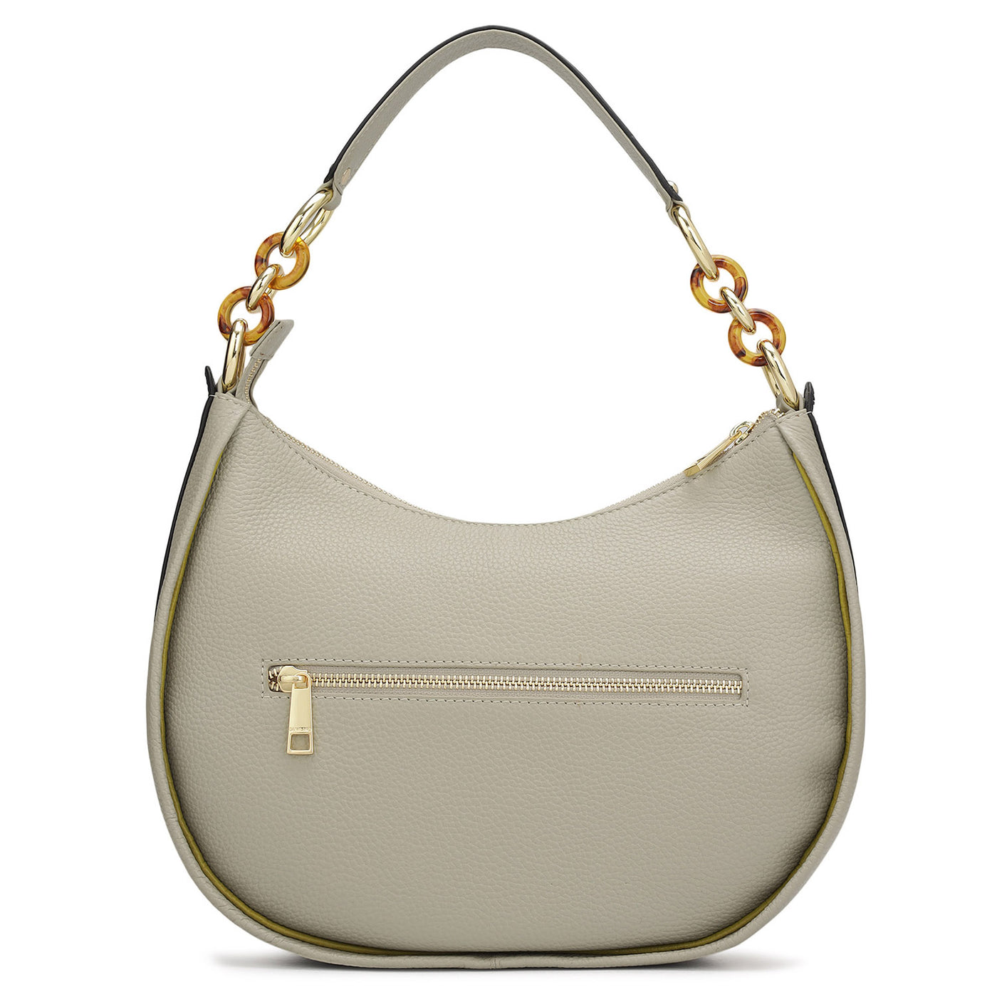 Small Wax Leather Hobo - Khaki