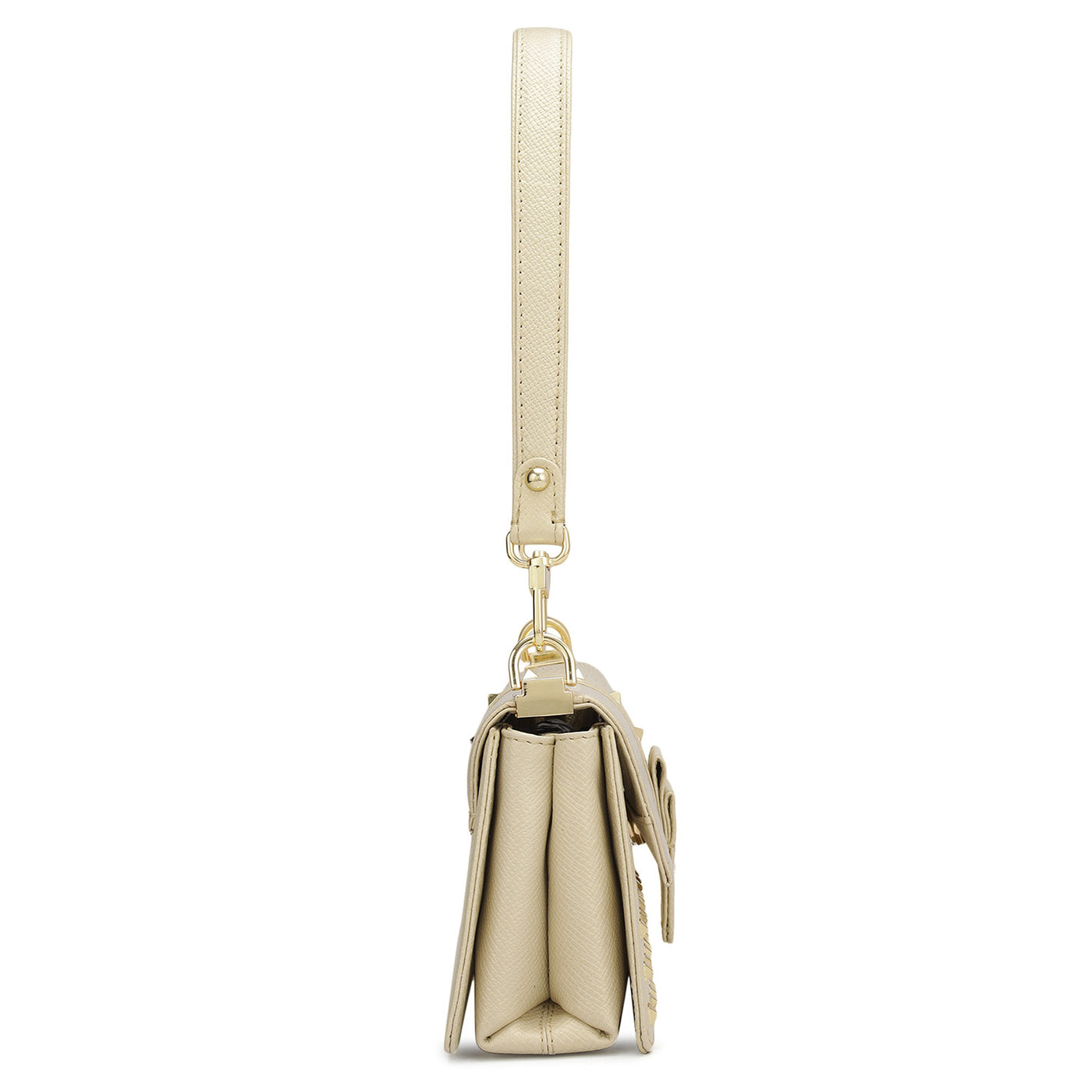 Small Lizard Franzy Leather Baguette - Gold