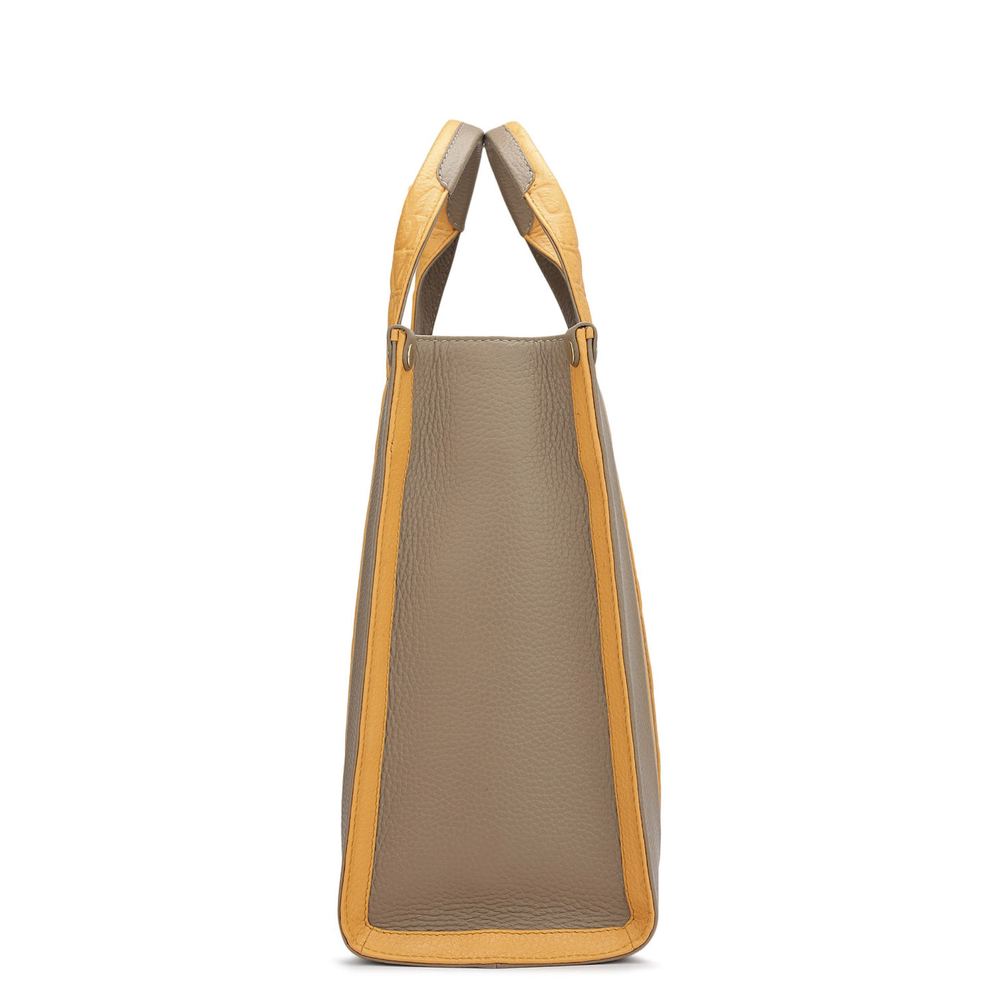 Large Wax Leather Book Tote - Greyish Taupe