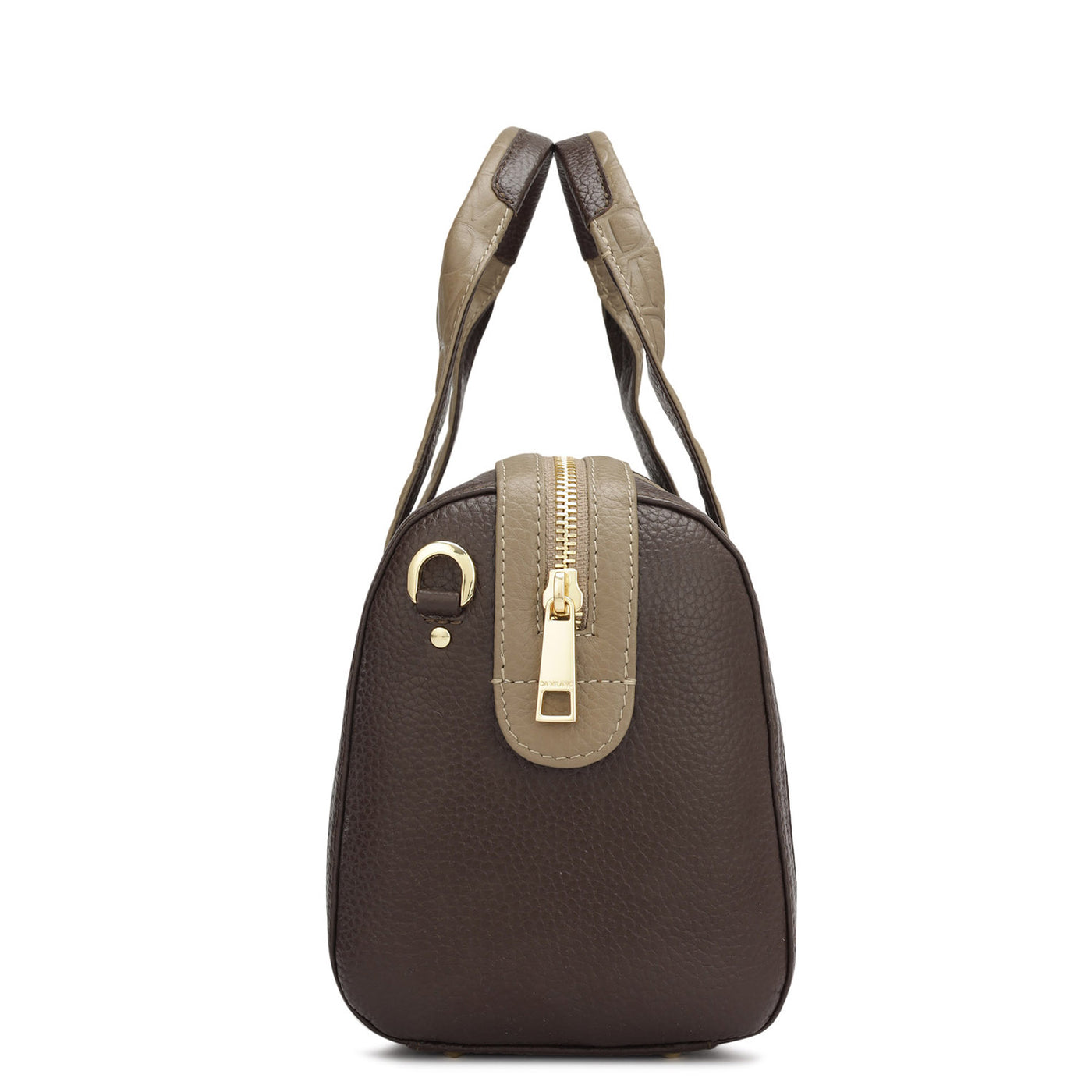 Small Wax Leather Satchel - Chocolate