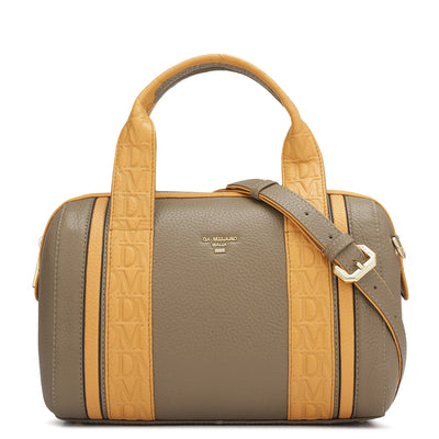 Small Wax Leather Satchel - Greyish Taupe