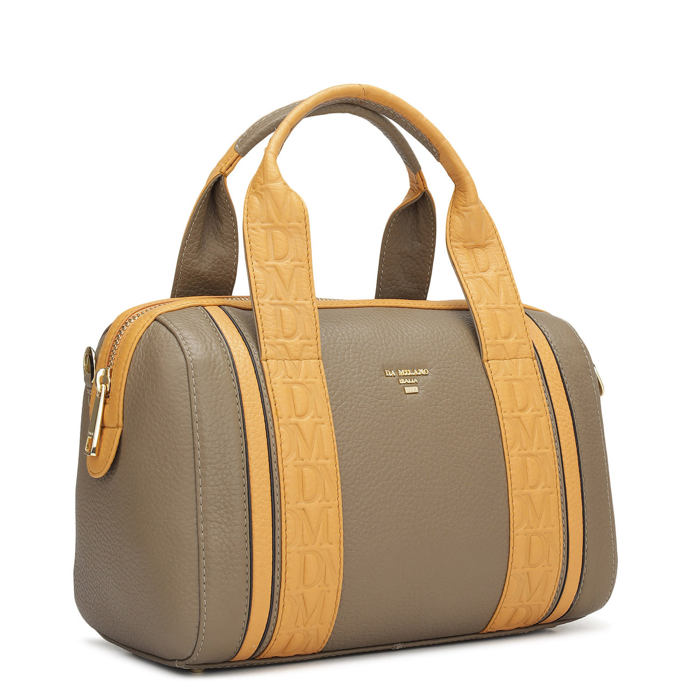 Small Wax Leather Satchel - Greyish Taupe