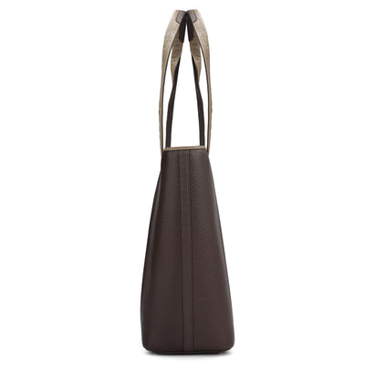 Large Wax Leather Tote - Chocolate