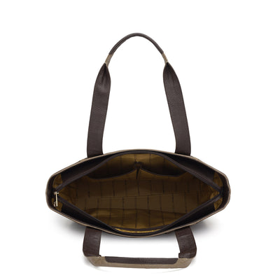 Large Wax Leather Tote - Chocolate