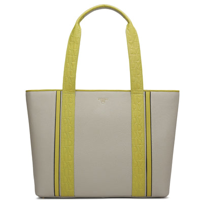 Large Wax Leather Tote - Khaki