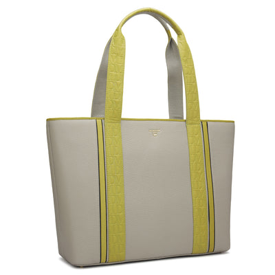 Large Wax Leather Tote - Khaki