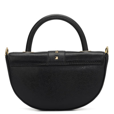 Small Lizard Franzy Leather Satchel - Black