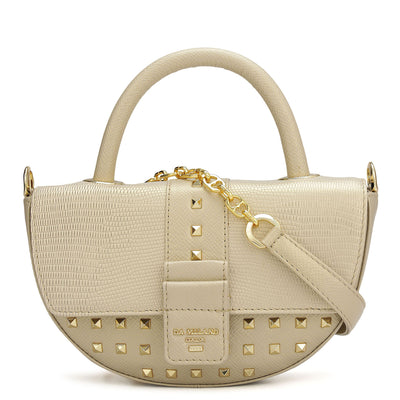 Small Lizard Franzy Leather Satchel - Gold