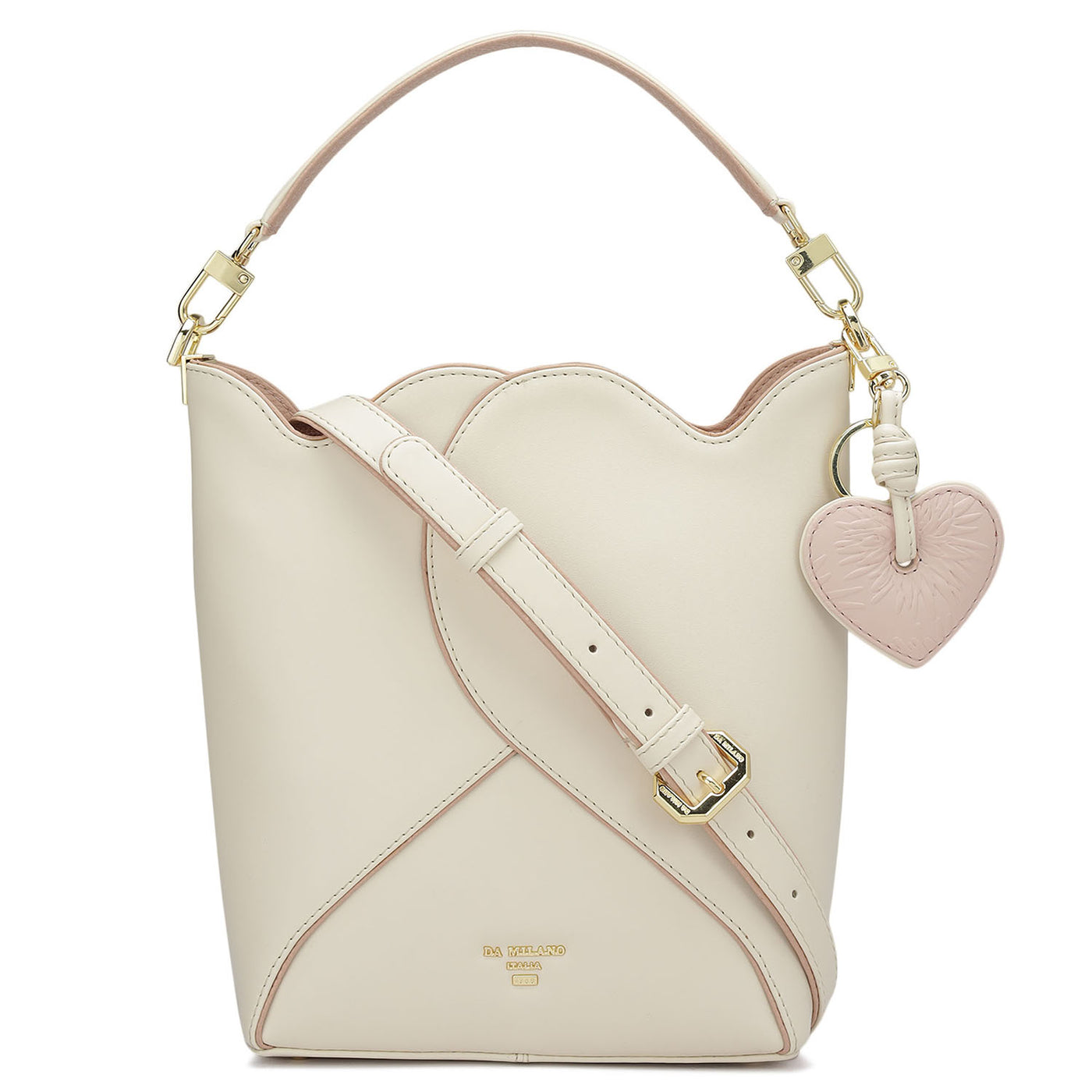 Small Plain Leather Satchel - Off White