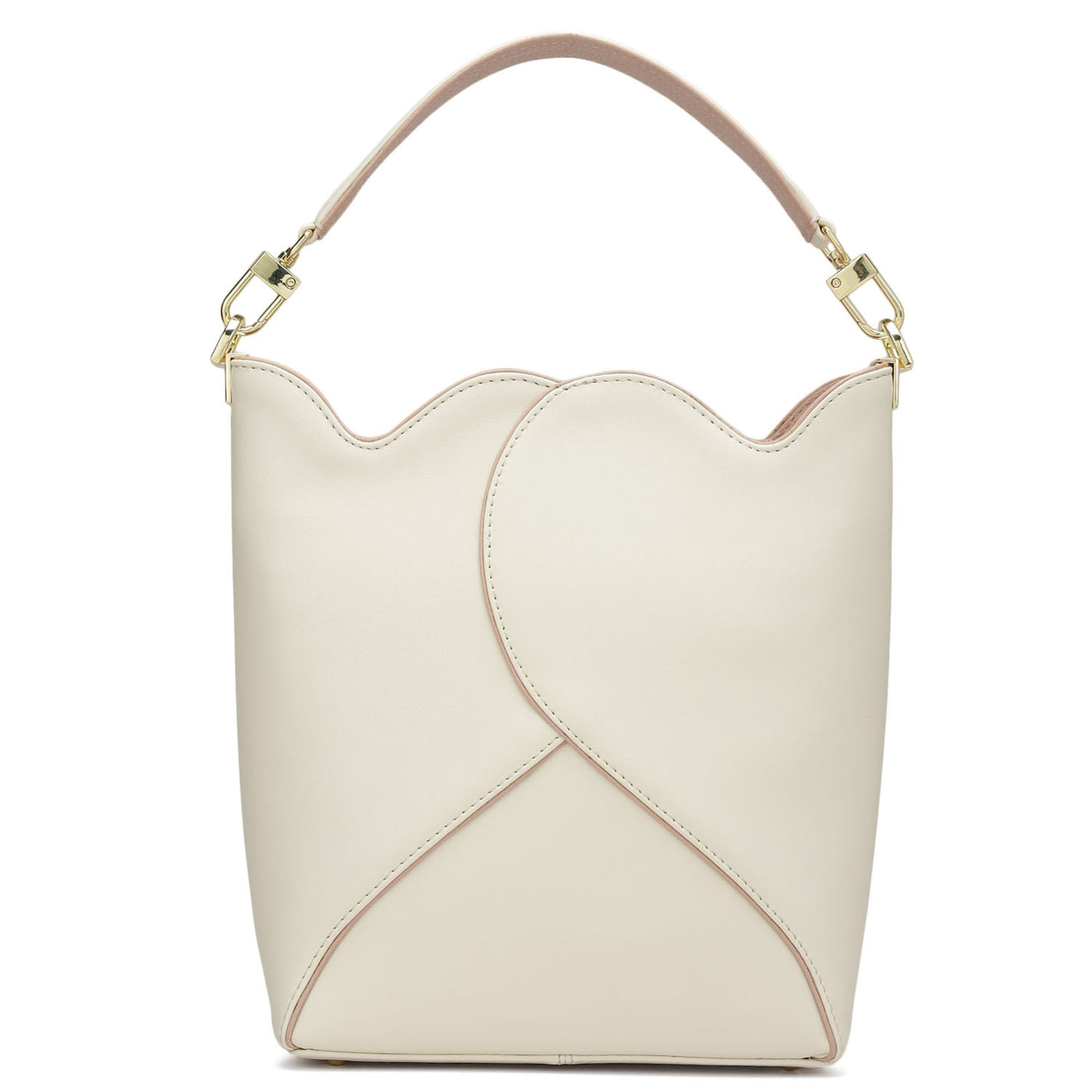 Small Plain Leather Satchel - Off White