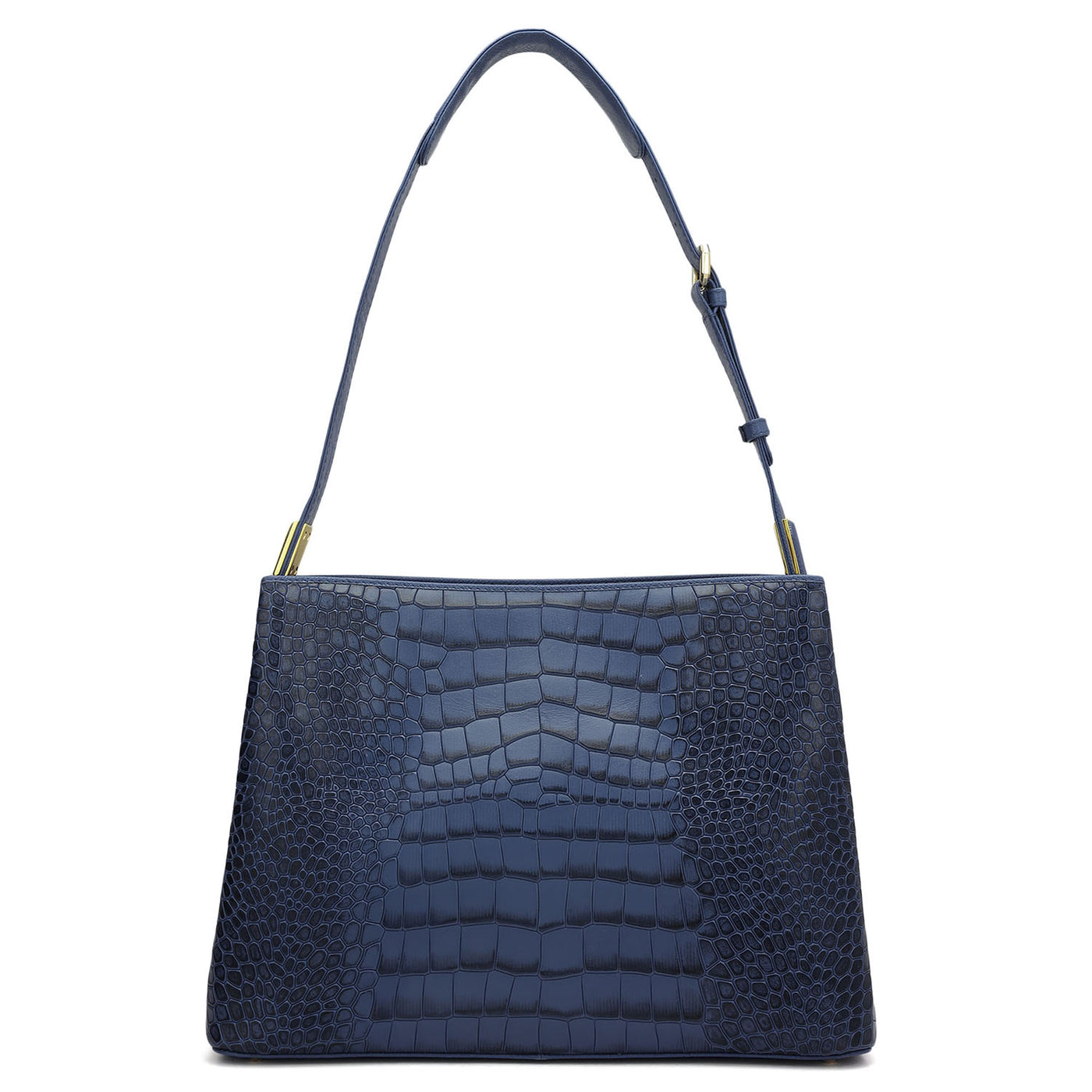 Medium Croco Leather Shoulder Bag - Stardust