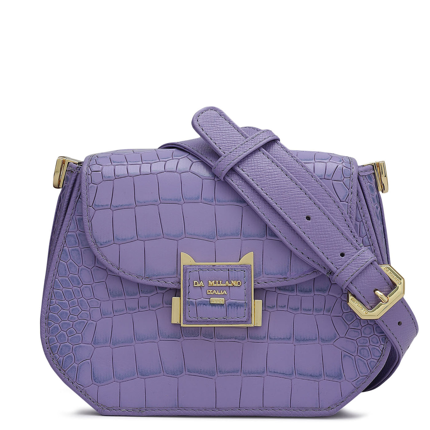 Small Croco Leather Sling - Purple Haze