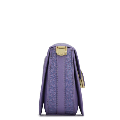 Small Croco Leather Sling - Purple Haze