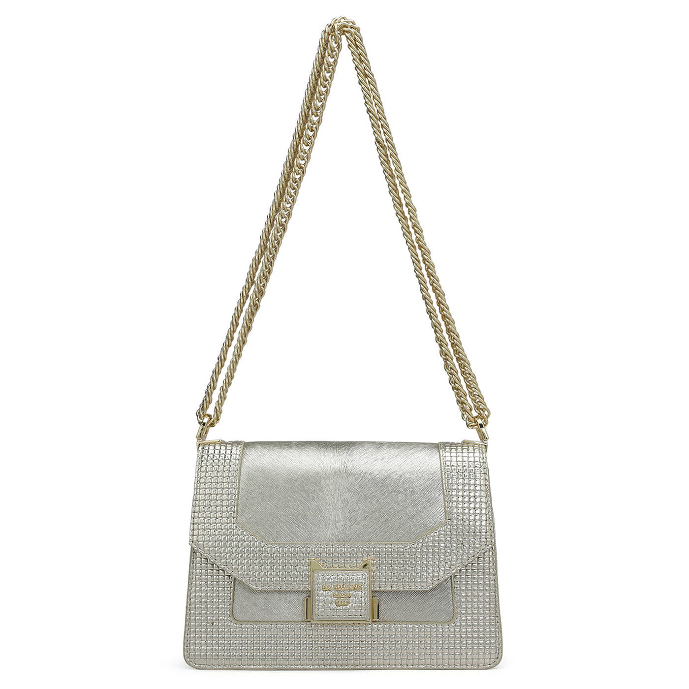 Small Metallic Leather Shoulder Bag - Gold