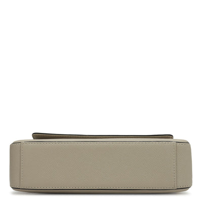 Small Franzy Leather Baguette - Chalk