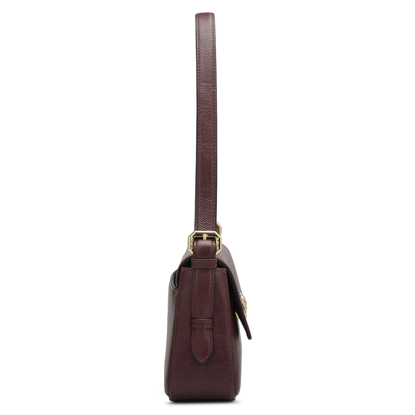 Small Franzy Leather Baguette - Wine