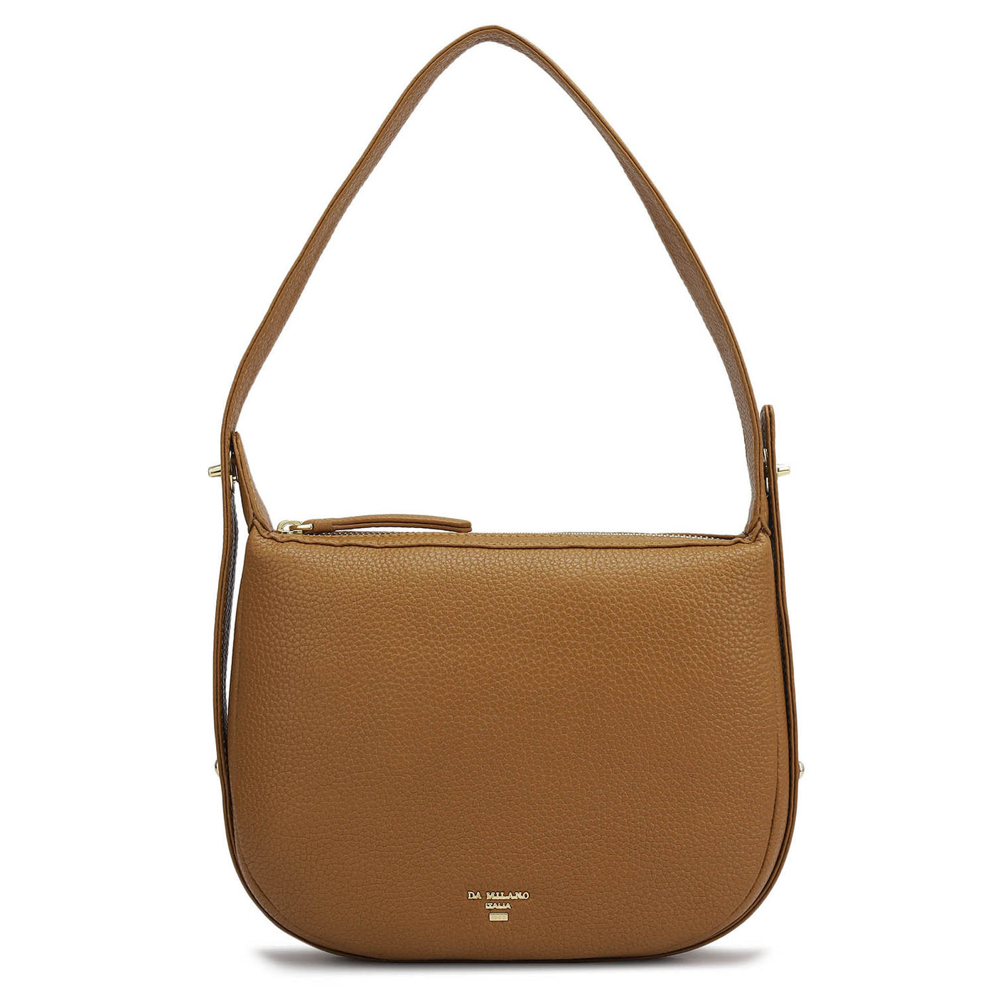 Small Wax Leather Hobo - Caramel