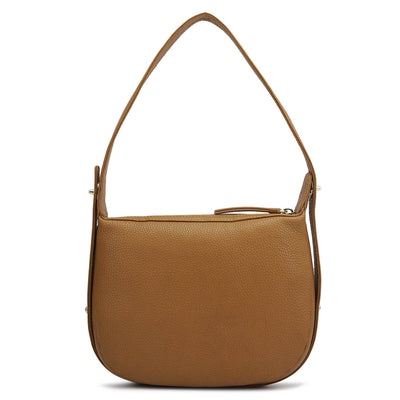 Small Wax Leather Hobo - Caramel