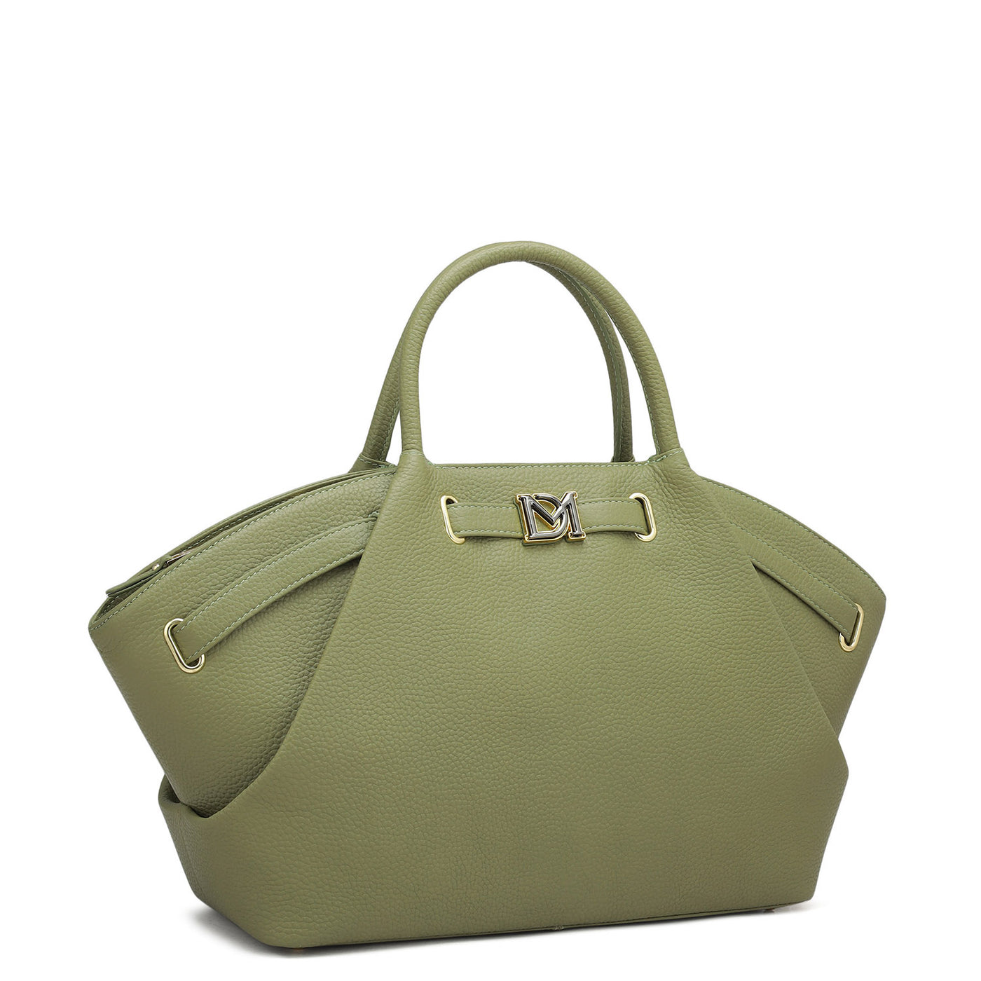 Medium Wax Leather Satchel - Fern