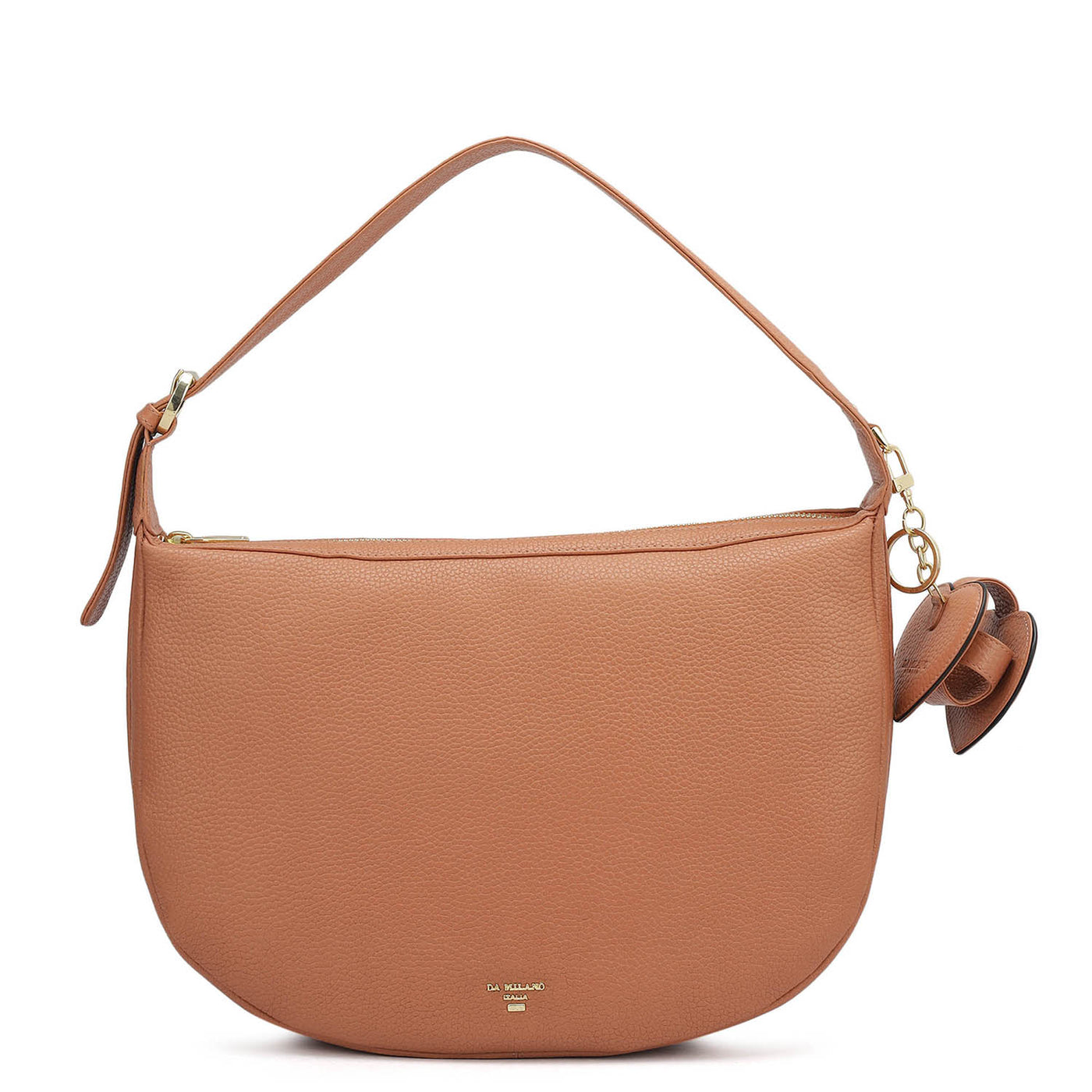 Medium Wax Leather Hobo - Terracotta