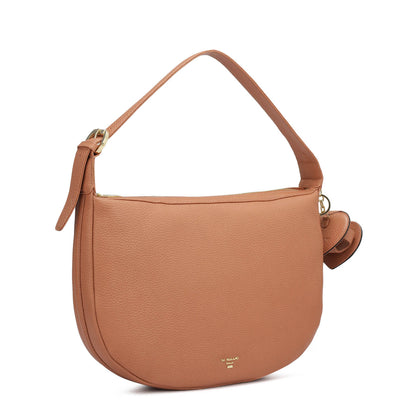 Medium Wax Leather Hobo - Terracotta