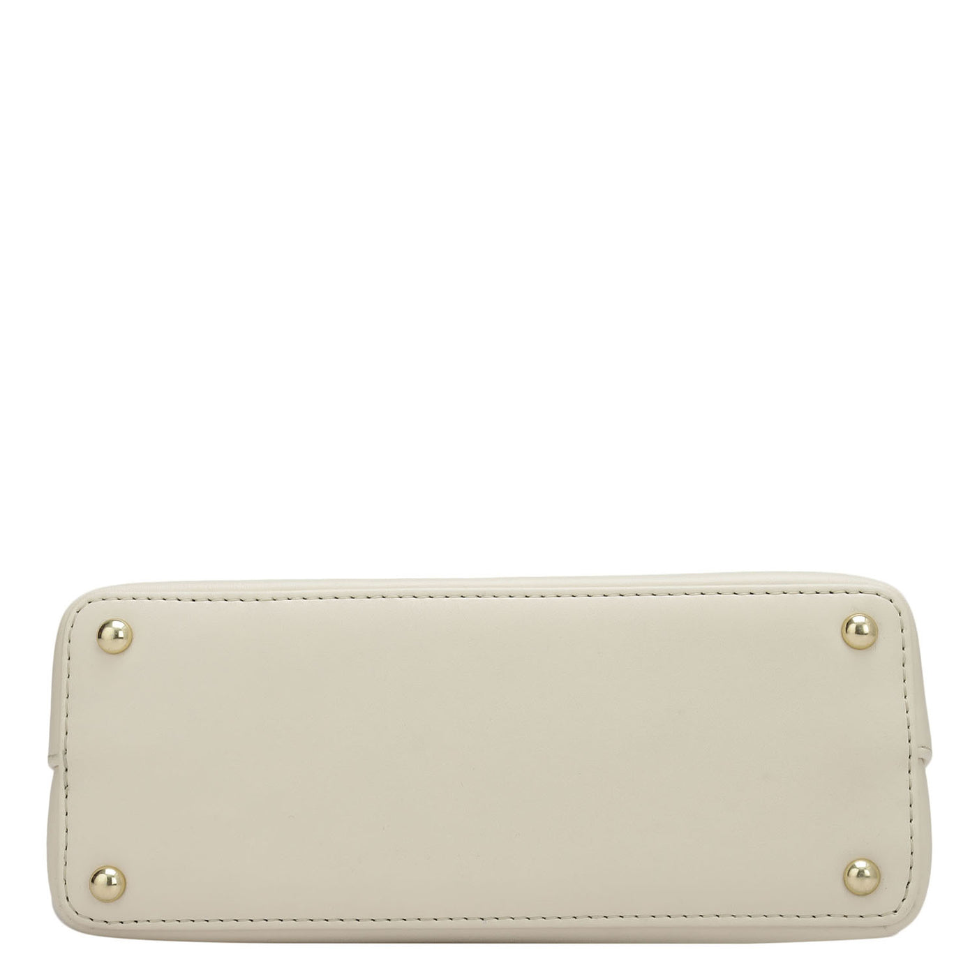 Small Plain Leather Satchel - Off White & Pink