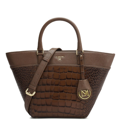 Small Croco Franzy Leather Satchel - Date