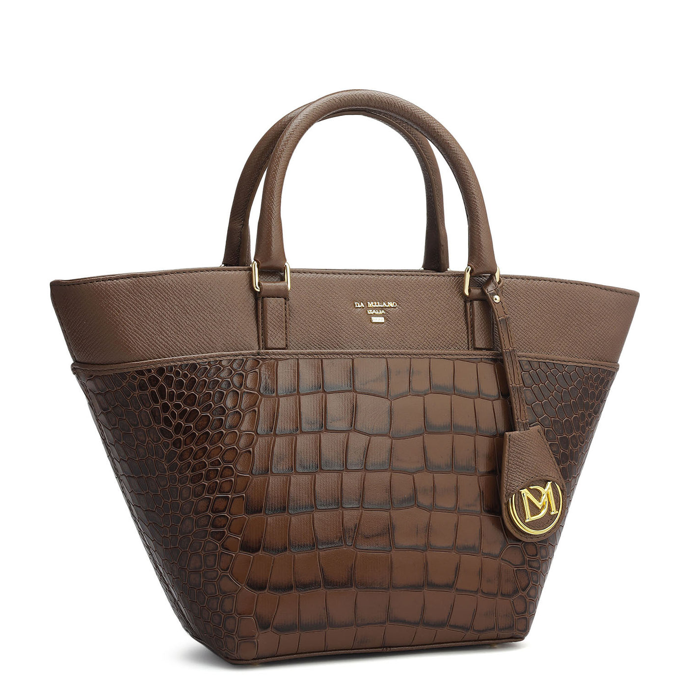 Small Croco Franzy Leather Satchel - Date