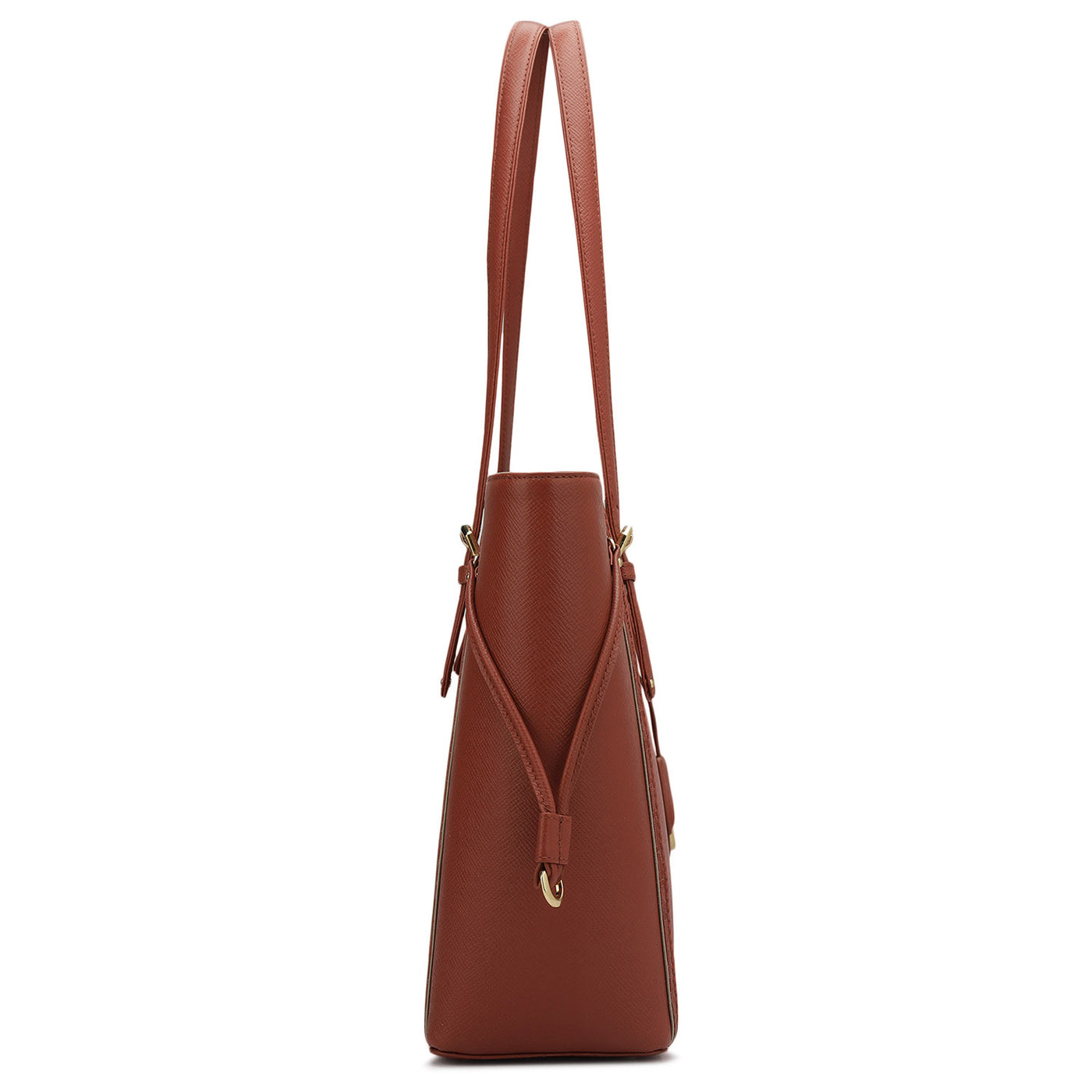 Large Monogram Franzy Leather Tote - Brick