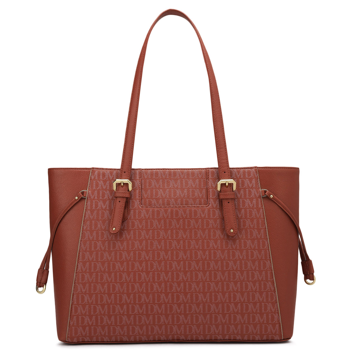 Large Monogram Franzy Leather Tote - Brick