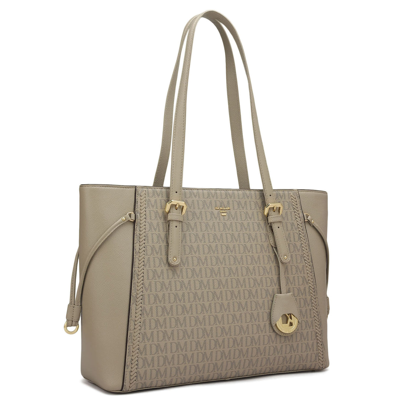 Large Monogram Franzy Leather Tote - Chalk