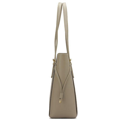 Large Monogram Franzy Leather Tote - Chalk