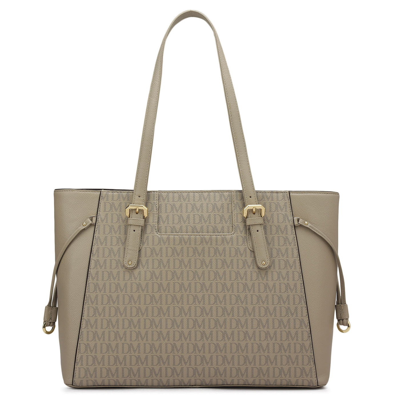 Large Monogram Franzy Leather Tote - Chalk