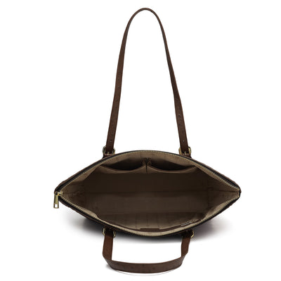 Medium Ostrich Leather Tote - Brown