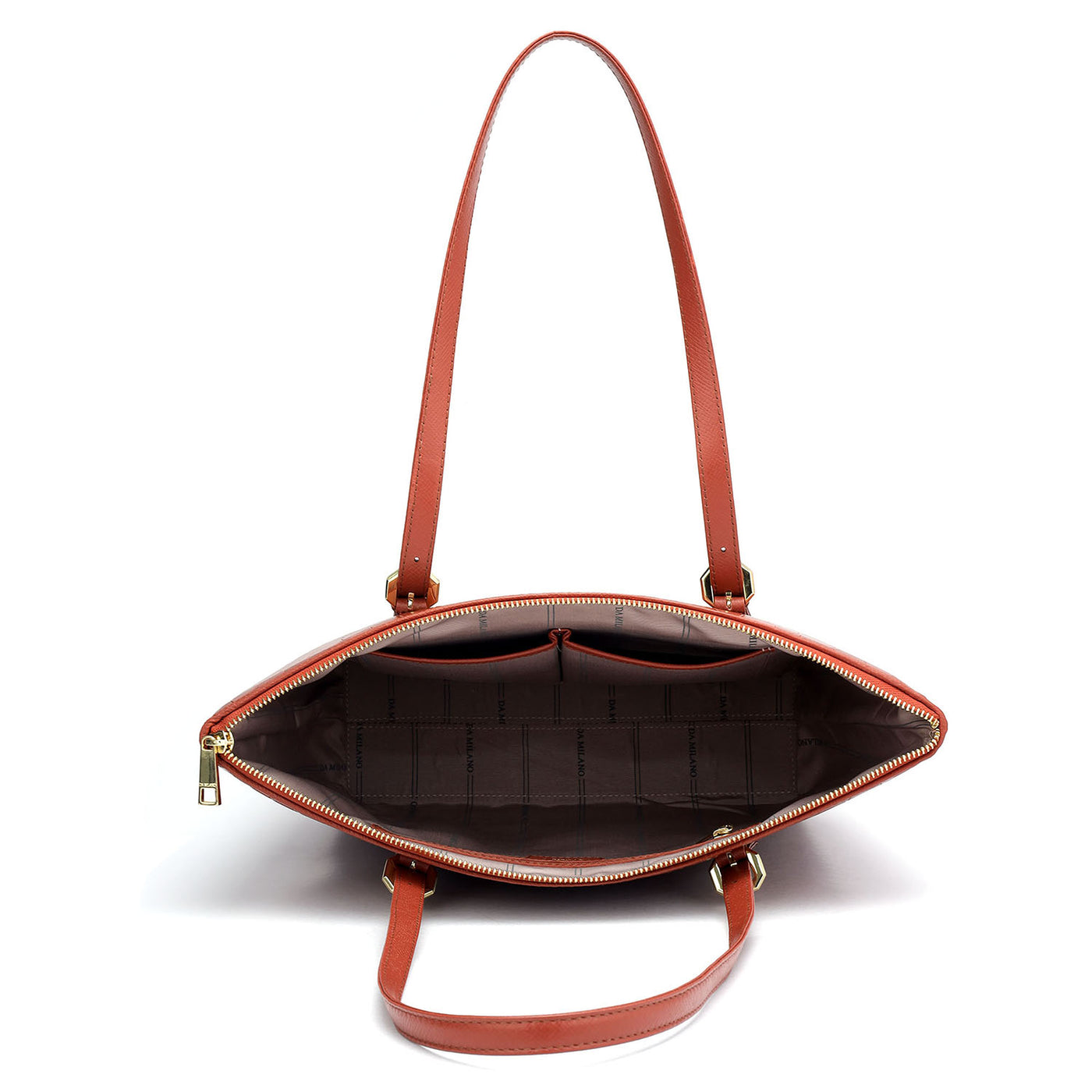 Medium Croco Leather Tote - Brick