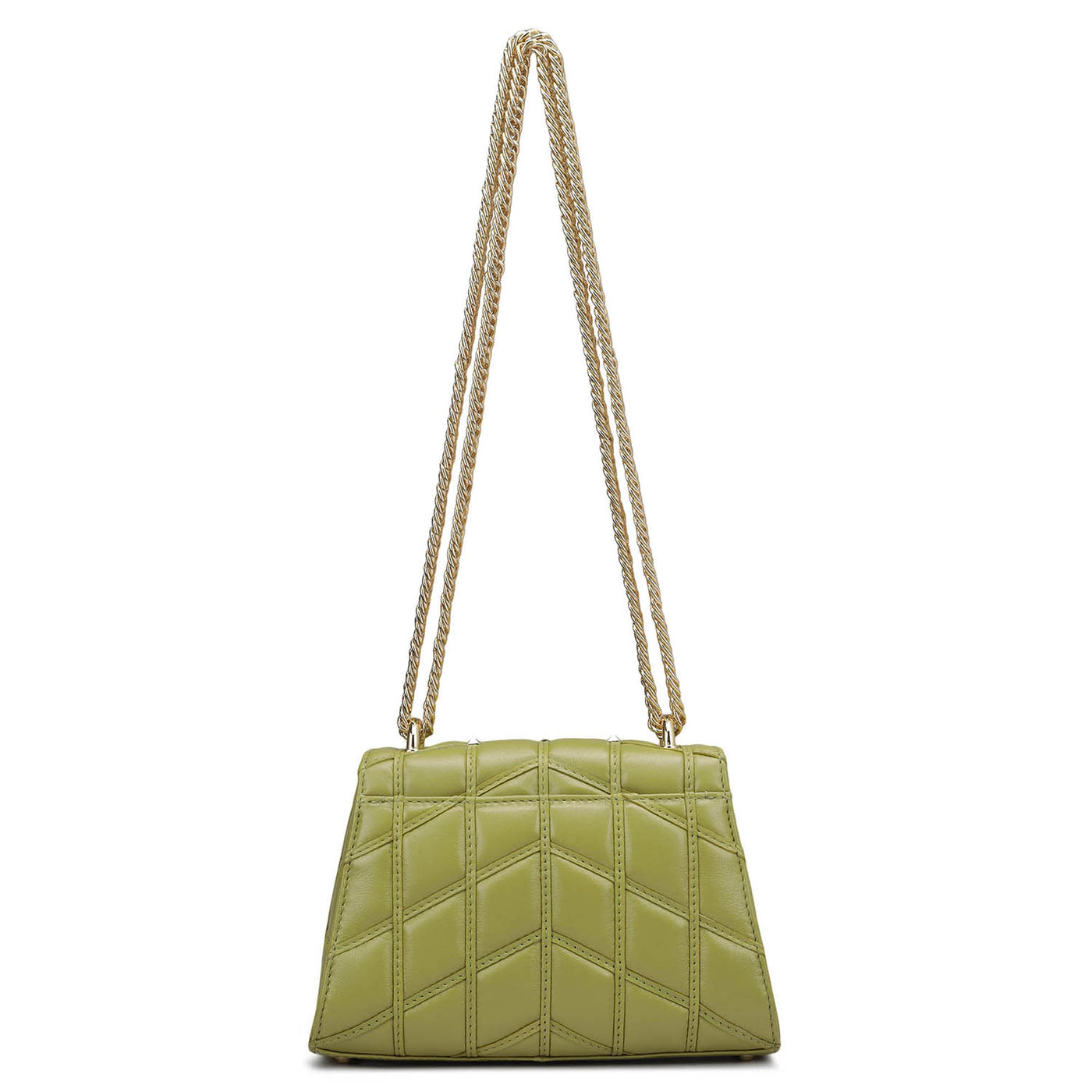 Small Quilting Leather Shoulder Bag - Olive